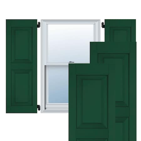 Ekena Millwork 12"W x 48"H Exterior Real Wood Sapele Mahogany Raised Panel Shutters, Chrome Green PR RWR12X048CGM